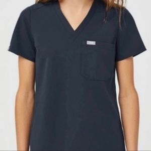 Figs Scrubs top in Dark Harbor - Catarina one pocket